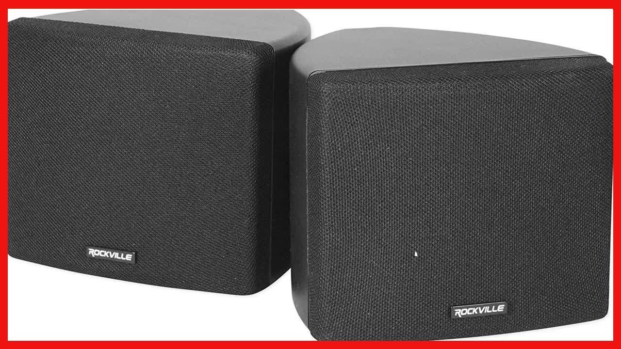 Rockville Cube Black Pair of 3.5" Black Home Theater Wall Speakers+Swivel Brackets
