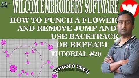 WILCOM HINDI ENGLISH How to Punch A flower And Remove Jump And Use Backtrack Or Repeat Tutorial #20