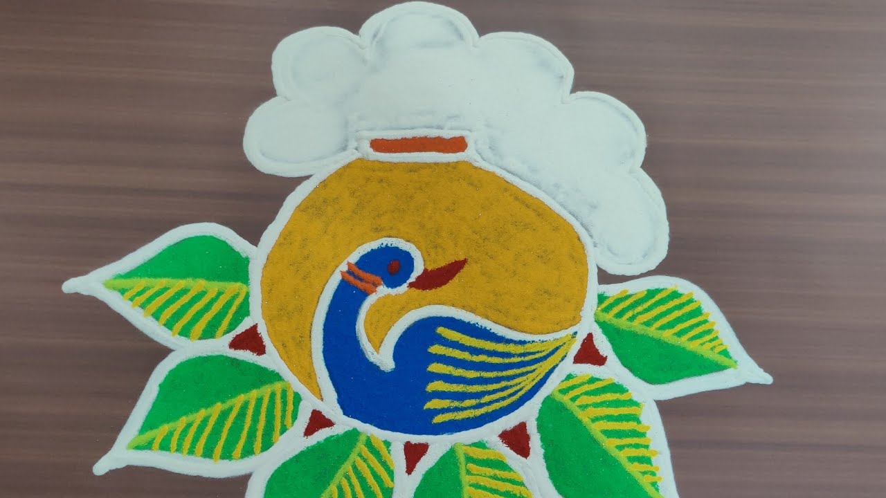 Bogi special Rangoli design | Easy rangoli design tutorial for ...