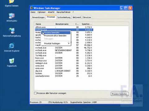 Windows XP Taskmanger Explorer Prozess neu starten