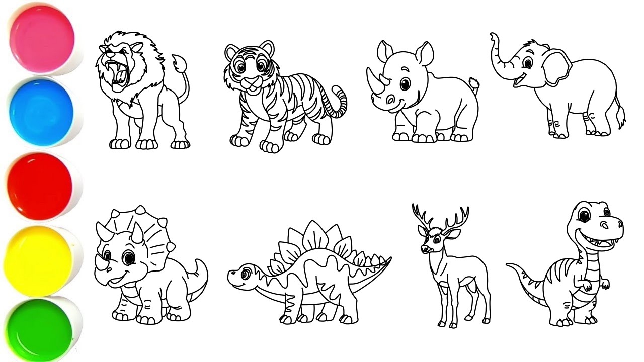 Draw Amazing Animals inMinutes,Lion,Tiger,Rhinoceros,Elephant, Triceratops,Stegosaurus,Deer,Dinosaur