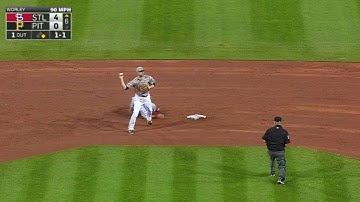 STL@PIT: Worley fields, starts 1-6-3 double play