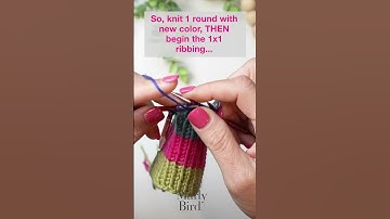 The Trick Knitters Wish They Knew Sooner 🧶🔥 Perfect Color Changes in Ribbing!  #knitting #marlybird