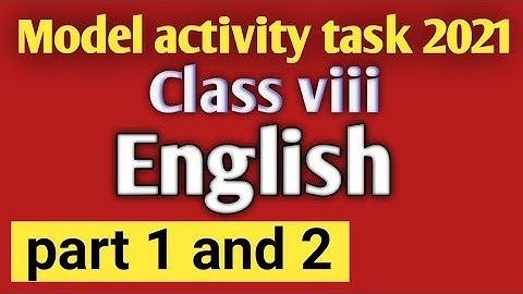 Class 8 English Model Activity Task Part -1/Part-2/Full solved/#wbbse@mahato grammar classes