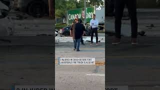 3 hurt in crash before Fort Lauderdale Fire Rescue truck also hit, officials say