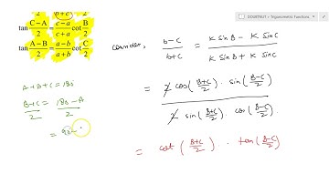 In triangle ABC , prove that `tan (B-C)/2 =[( b-c) /(b+c )] cot A/2` , ` tan (C-A)/2 = [(c-a)/(c...