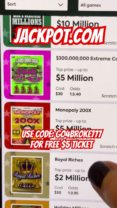 Code: Go4Broke777 for FREE $5 ticket😱 #lottery #scratch #shorts