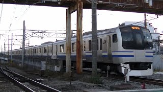 JR横須賀線E217系Y-15編成+Y-141編成普通千葉行き 武蔵小杉－新川崎の踏切通過