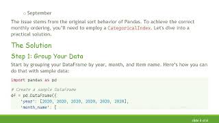 Sorting a Multi-Index Series in Pandas: How to Use Categorical Index Values for Monthly Data