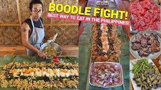 GIANT BEACH HOME BOODLE FIGHT - Philippines Best Way To Eat! (BecomingFilipino Family)