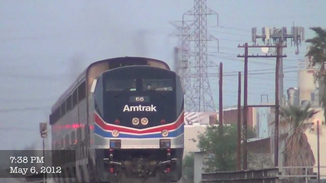 HD- Amtrak 66 leads Pacific Surfliner train 785 with No Headlights!: 5/6/12
