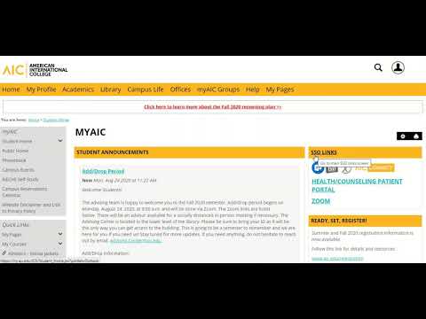How to access your AIC email from the myAIC portal