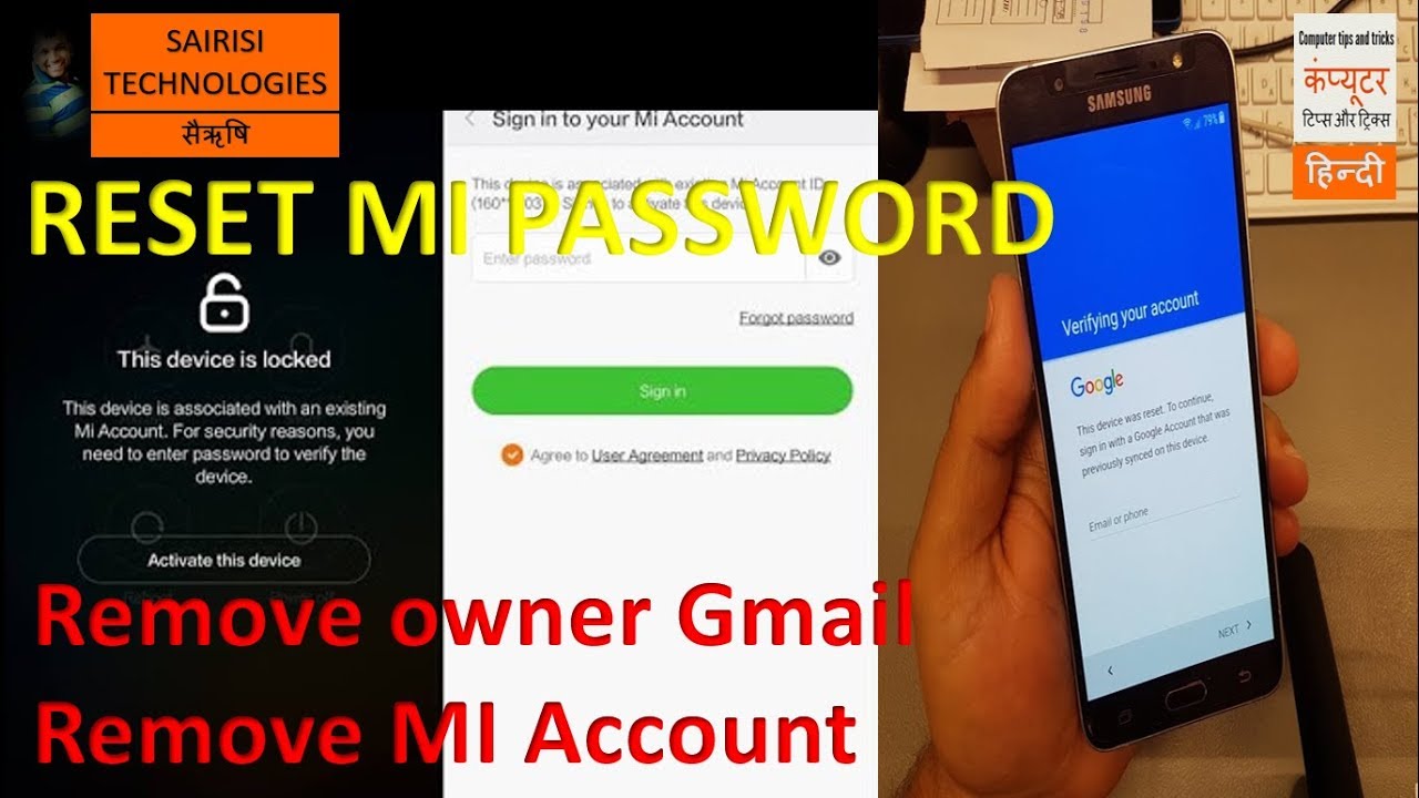 RESET MI Password AND reset new gmail ID Owners account YouTube