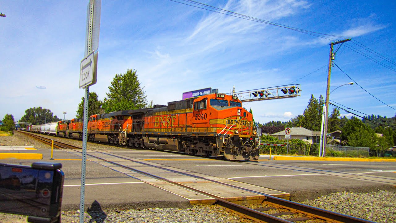Two trains on a Saturday afternoon in Kent, WA 