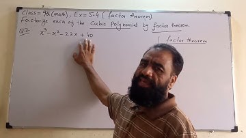 class 9th(math),ex=5.4, factorization of cubic polynomial by factor theorem