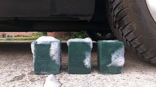 Crushing Crunchy & Soft Things by Car! Experiment: Car vs Bricks Floral Foam screenshot 4