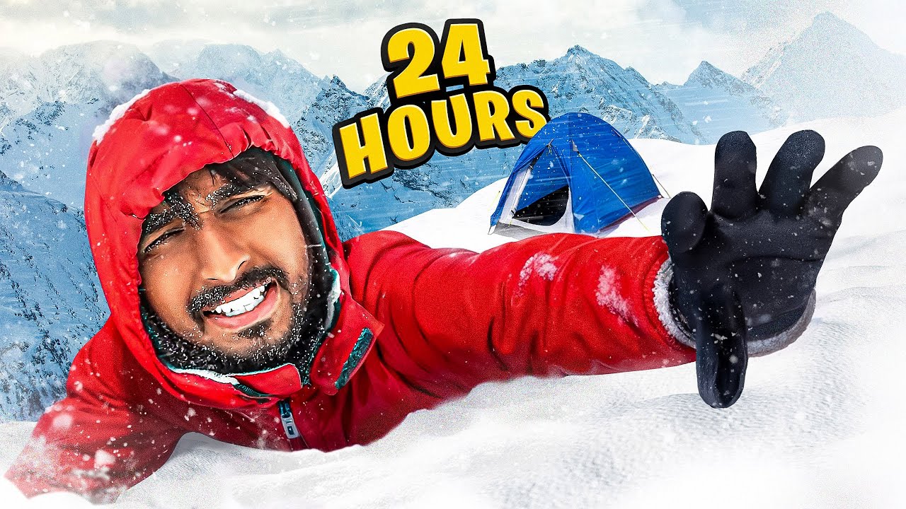 Surviving 24hr in snow 🥶 is it possible?