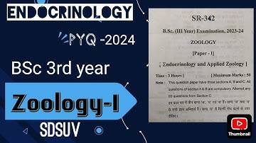 B.Sc. 3rd Year Zoology-I 2024 Previous Year Question Paper Sri Dev Suman Uttarakhand University