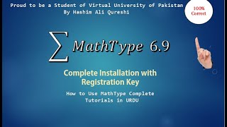 how to install mathtype 6.9 & use in MS office |vu Hashim Ali