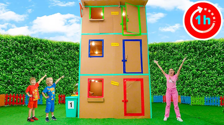 Giant Cardboard House and other funny Adventures for kids with Chris