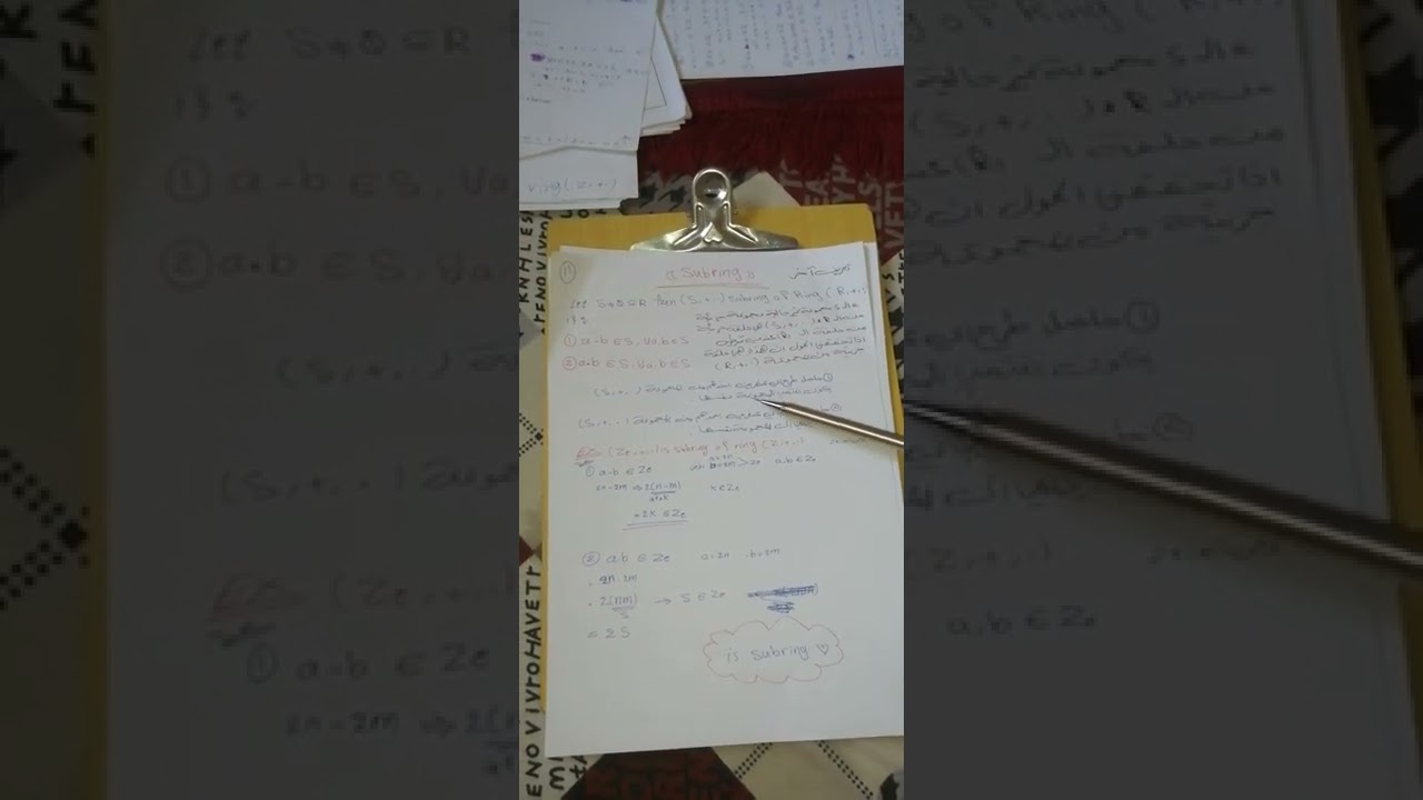 جبر الحلقات. الحلقة الجزئية (م.7)