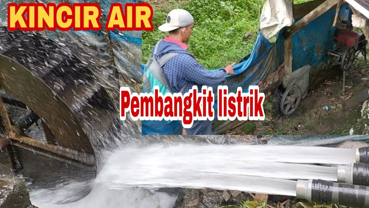KINCIR AIR PEMBANGKIT LISTRIK ‼️ PEMBANGKIT LISTRIK TENAGA AIR SEDERHANA 