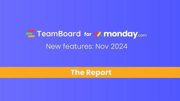 New Feature: The Report | TeamBoard for monday.com | Nov 2024