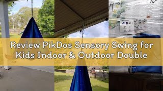 Review PikDos Sensory Swing for Kids Indoor &amp; Outdoor Double Layer Therapy Cuddle Swing with 360° Sw