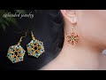 DIY summer flower beaded earrings. How to make beaded jewelry. Easy tutorial