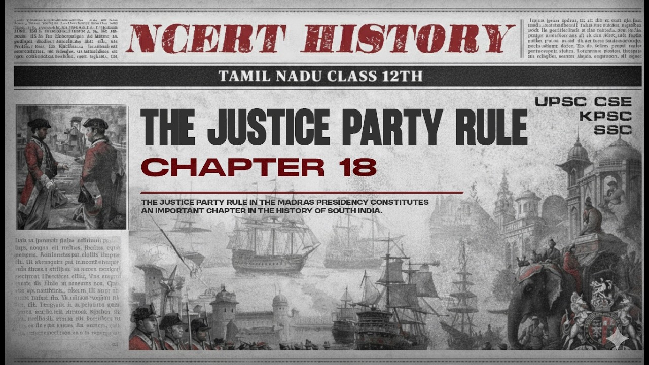 TAMILNADU NCERT- 12TH HISTORY- THE JUSTICE PARTY RULE - CHAPTER 18