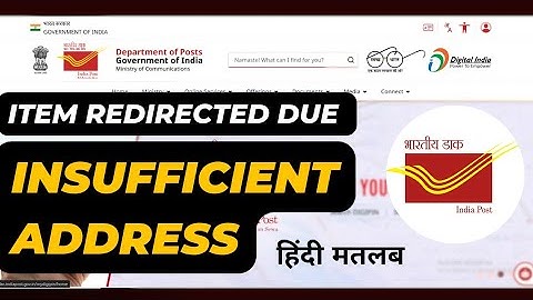 India speed post item redirected insufficient address Meaning Full explain in Hindi | 2025 | New |