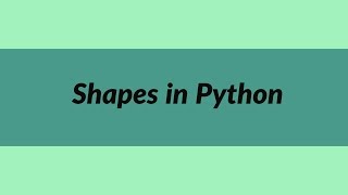 Famous Shapes in Python | Meet Python | Learn Python Profile