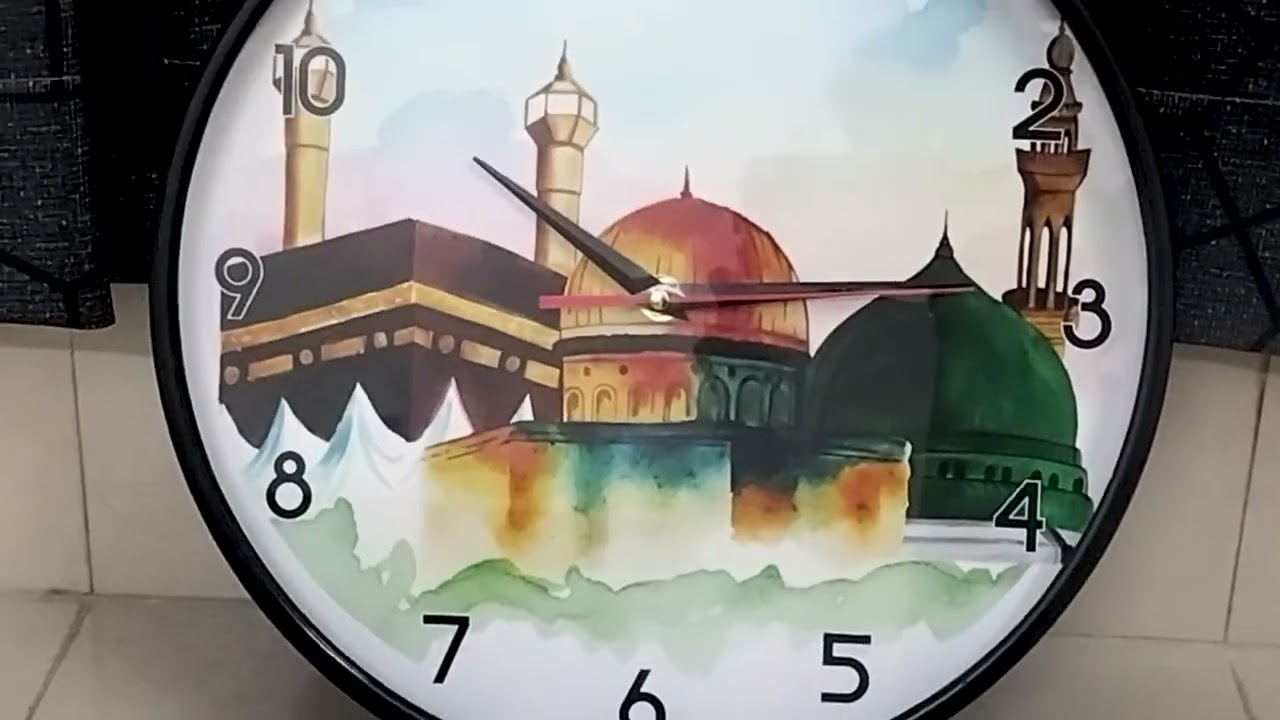 Islamic Wall Clock – Kaaba (Masjid al-Haram) & Masjid Nabawi Design| KLOK BD