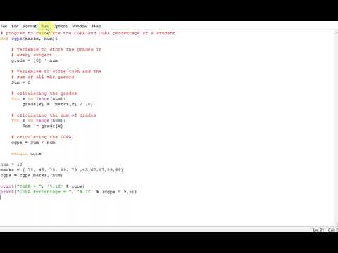 program to calculate the CGPA and CGPA percentage of a student
