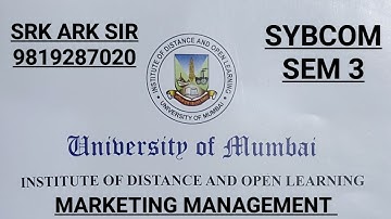 2025 10 IMPORTANT QUESTIONS MARKETING MANAGEMENT SYBCOM SEM 3 MUMBAI UNIVERSITY IDOL SRK ARK SIR