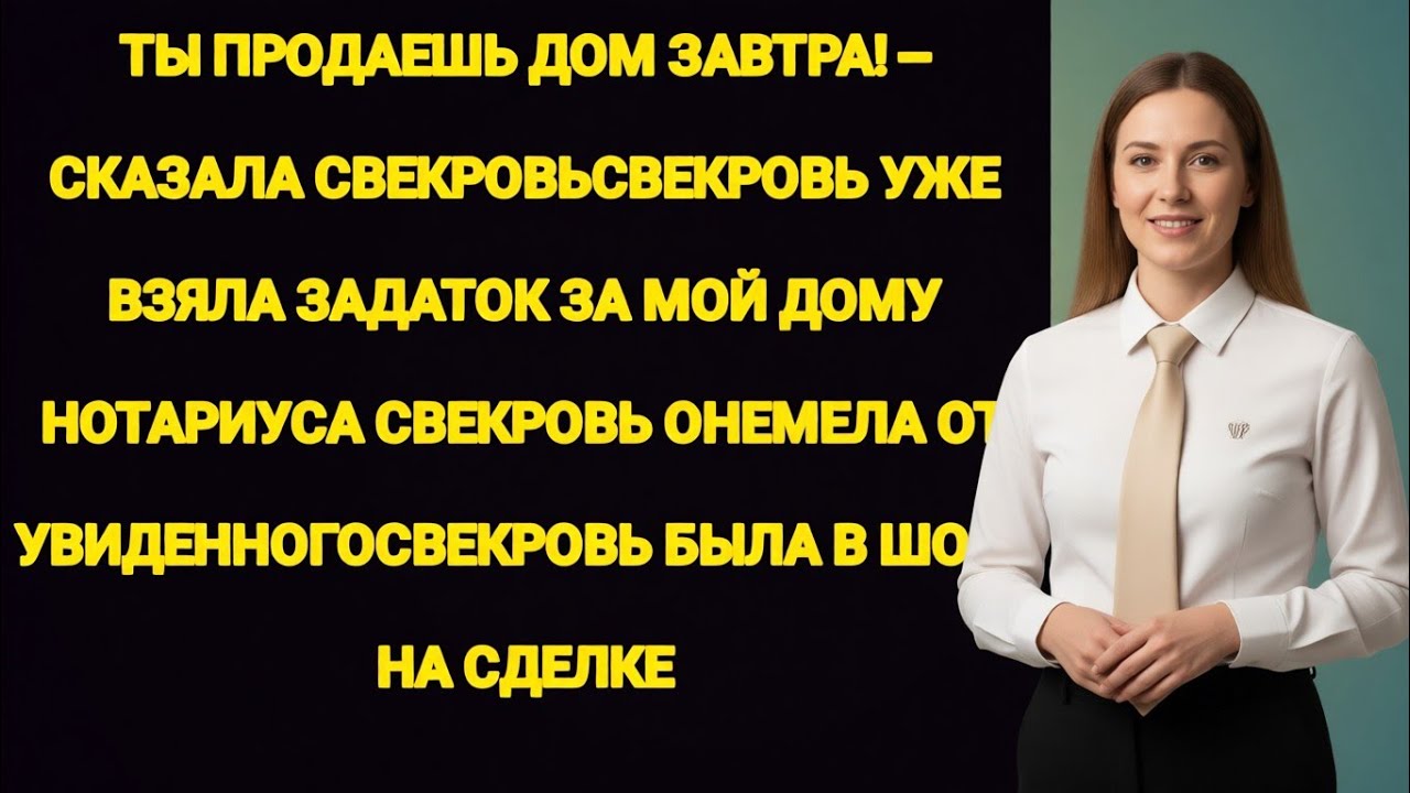 ТЫ ПРОДАЕШЬ ДОМ ЗАВТРА! — СКАЗАЛА СВЕКРОВЬ