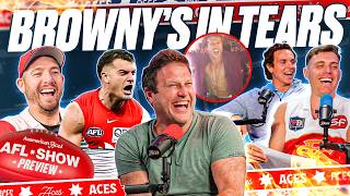 BROWNY’S IN TEARS! Daisy Meets Gerard Whateley + AFL Finals Week 2 | Aces AFL Preview