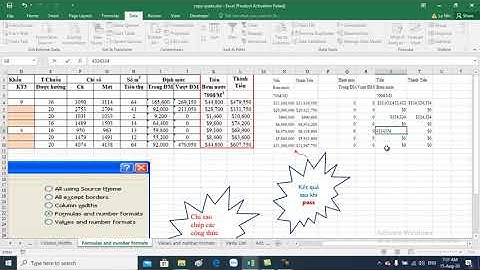 Excel hướng dẫn Các chức năng trong copy paste special của Excel