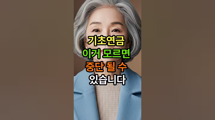 기초 연금 이거 모르면 중단 될 수 있습니다