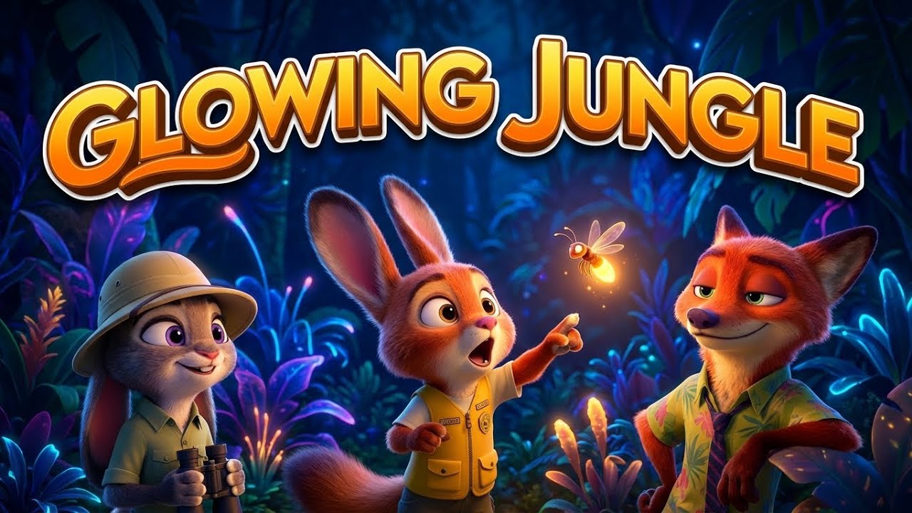 Кемпинг в тропическом лесу Зверополиса ⛺ | Светящееся ночное приключение Джуди, Ника и малыша Фиина!