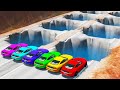 Car Rescue - Cars vs Giant Water Pit Potholes - BeamNG Drive