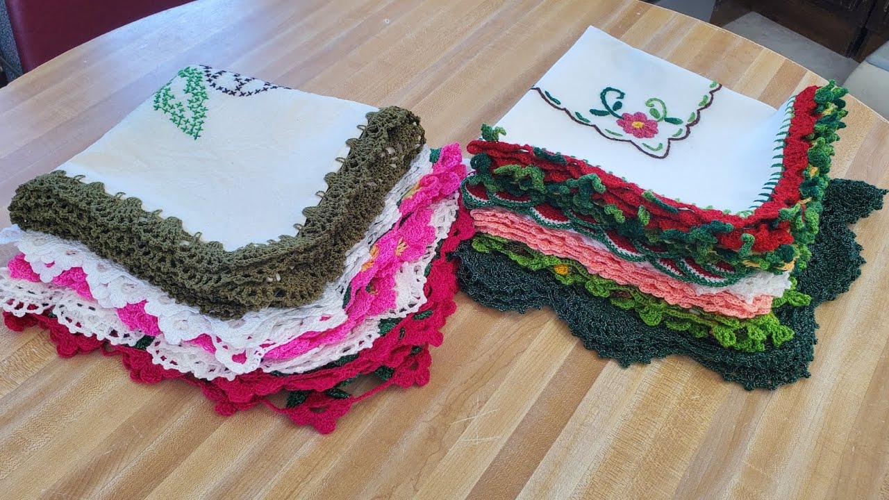 Les muestro mi Colección de SERVILLETAS bordadas TERMINADAS