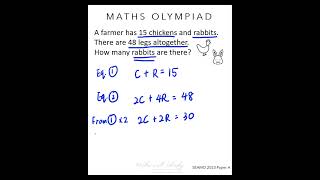 How Many Rabbits? Farmer's Math Puzzle Revealed! 🐇🐓 #matholympiad #maths #numbergame