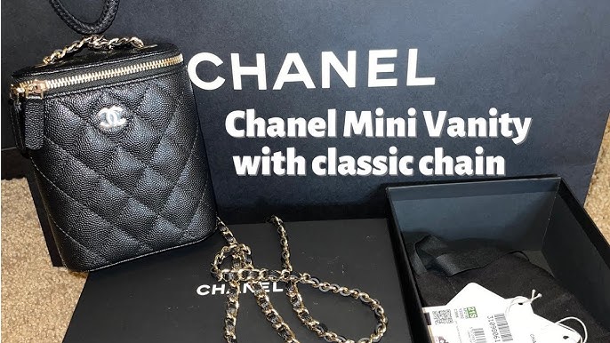 Chanel 21 C Rose Clair Caviar Leather Vertical Vanity Case with Champagne  Gold Hardware 