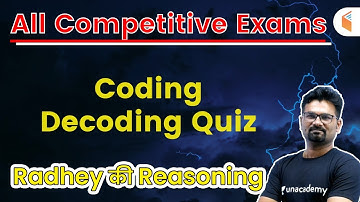 10:00 PM - All Competitive Exams | Reasoning by Radhey Rawat | Coding Decoding Quiz
