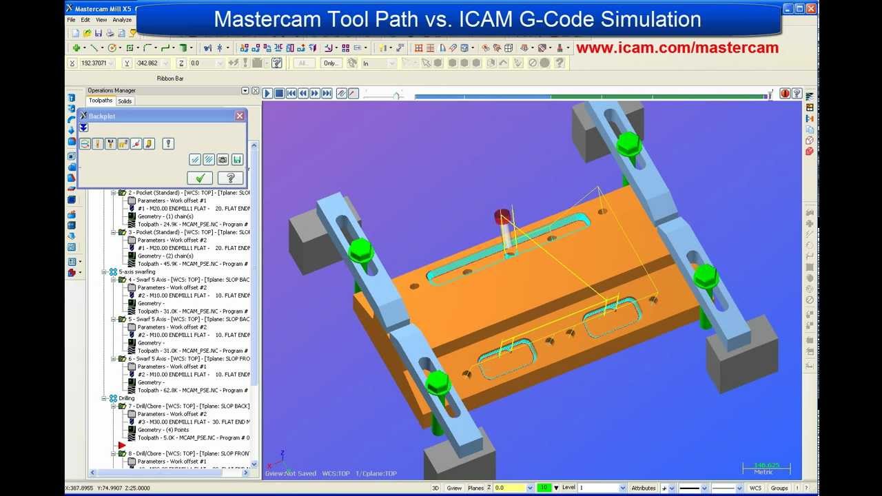 Mastercam ICAM Tutorial Mastercam Tool Path Vs ICAM G Code Simulation Part 1 YouTube