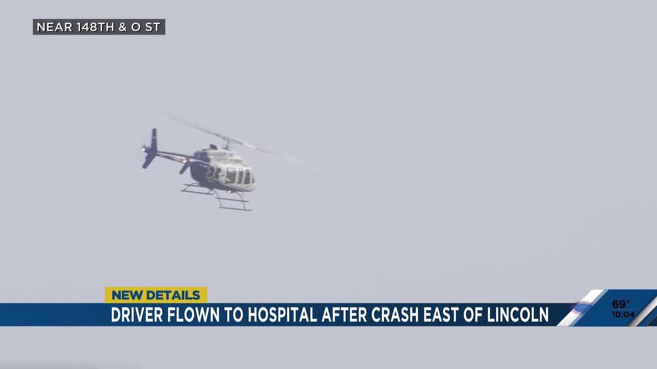 Patient flown to hospital after crash east of Lincoln - YouTube
