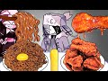 Mukbang Fried Chicken 직접 만든 짜파게티 양념치킨 먹방 Friday Night Funkin 프라이데이 나이트 펑킨 | animation mukbang