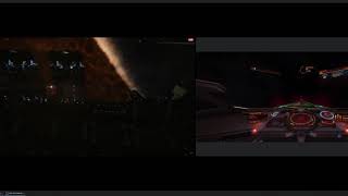 Fleet Carrier Hyperspace Jump filmed from both ends