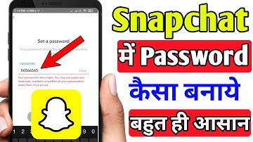 How to create a password in Snapchat